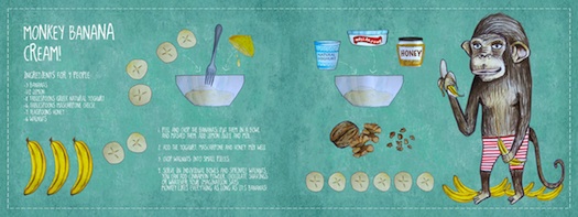 illustrated banana cream recipe