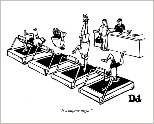 New Yorker cartoon improv exercise
