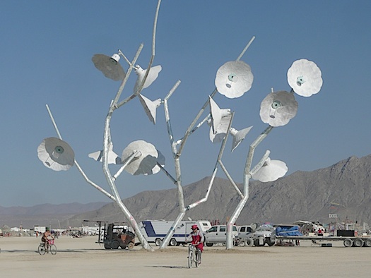 Burning Man flower sculpture