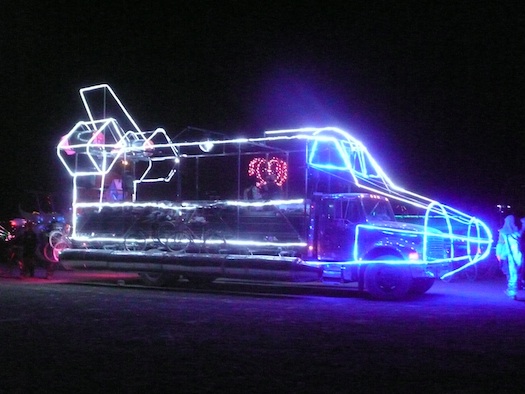 Burning Man neon car