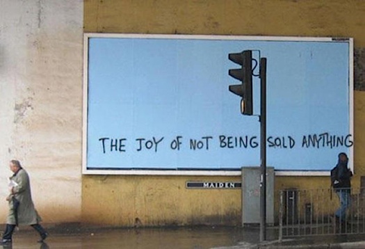 sign: the joy of not being sold anything