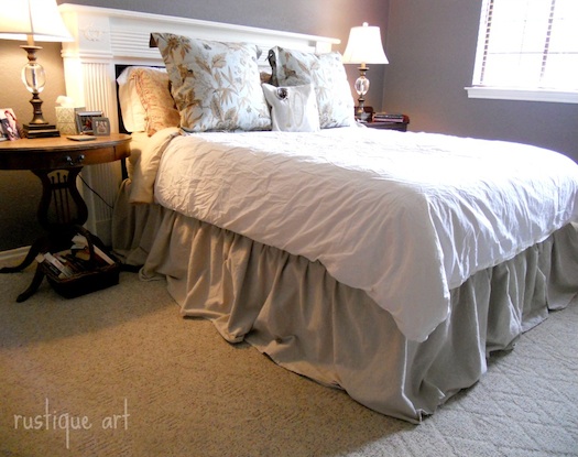 drop cloth as bed skirt