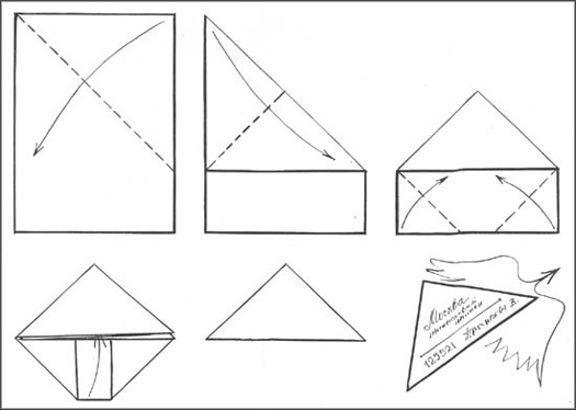 how to fold a triangle letter