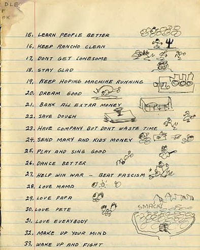 Woodie Guthrie's New Year's resolutions