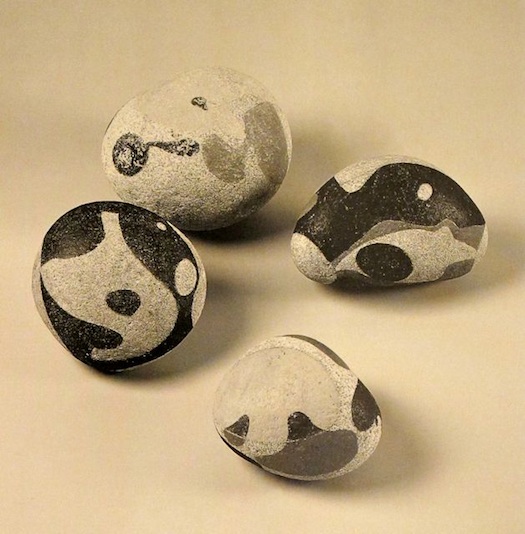Max Ernst painted carved stones