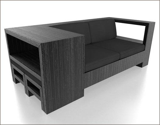 Apart's black shipping pallet sofa