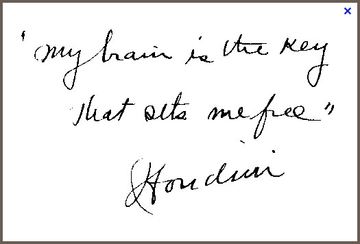 Houdini quote My brain is the key...
