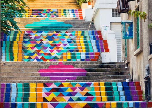 street art on the steps of beirut by dihzahyners