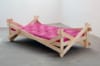 Autoprogettazione Bed #2 by Justin Beal is made of pine, cloth mattress, beet juice