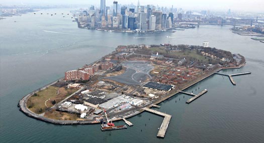 governors island aerial view