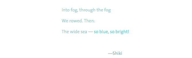 poem gift into fog Shiki slice