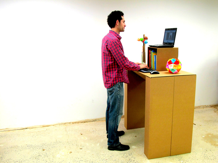 chairigami cardboard standing desk kickstarter 1