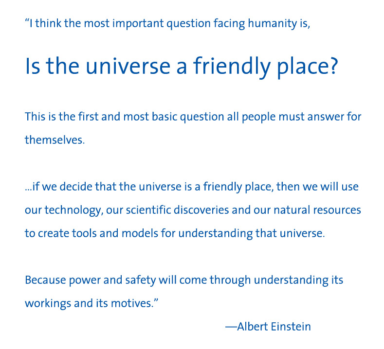 Is the universe friendly Albert Einstein