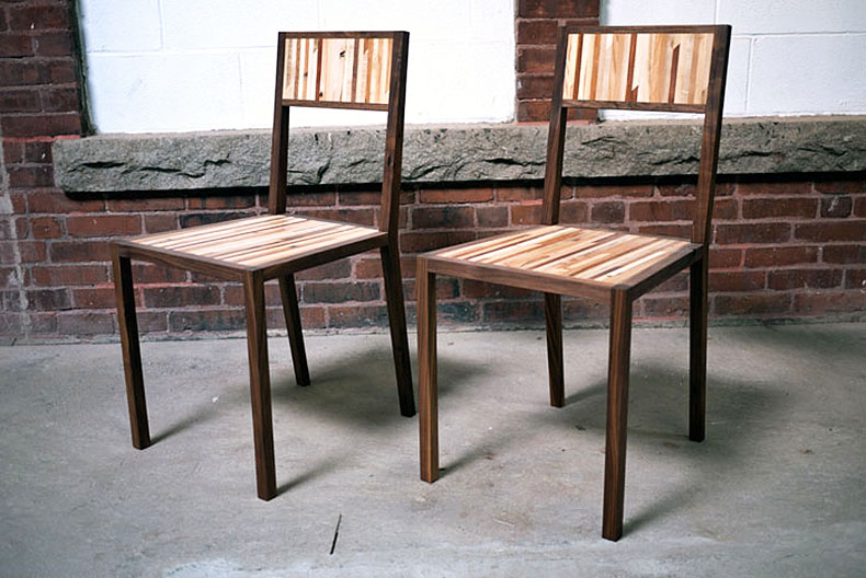 a pair of hand-jointed chairs