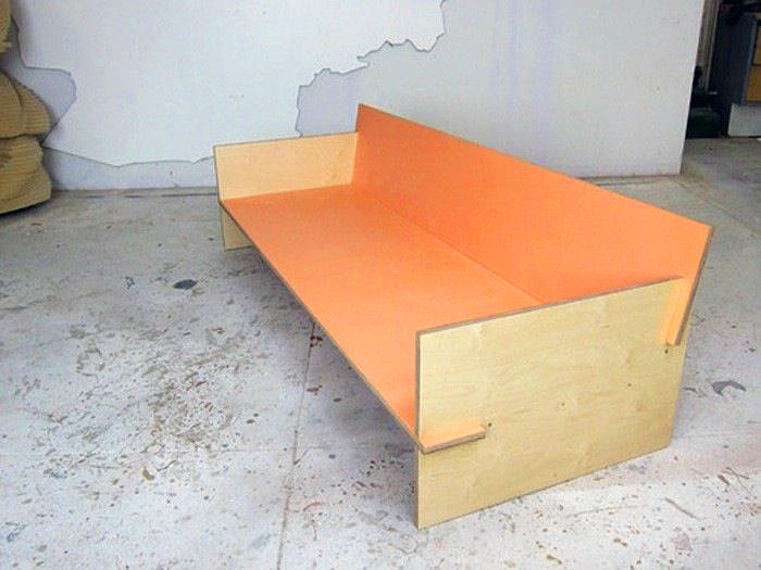 painted plywood sofa orange 1 Jason VanHoose pinterest