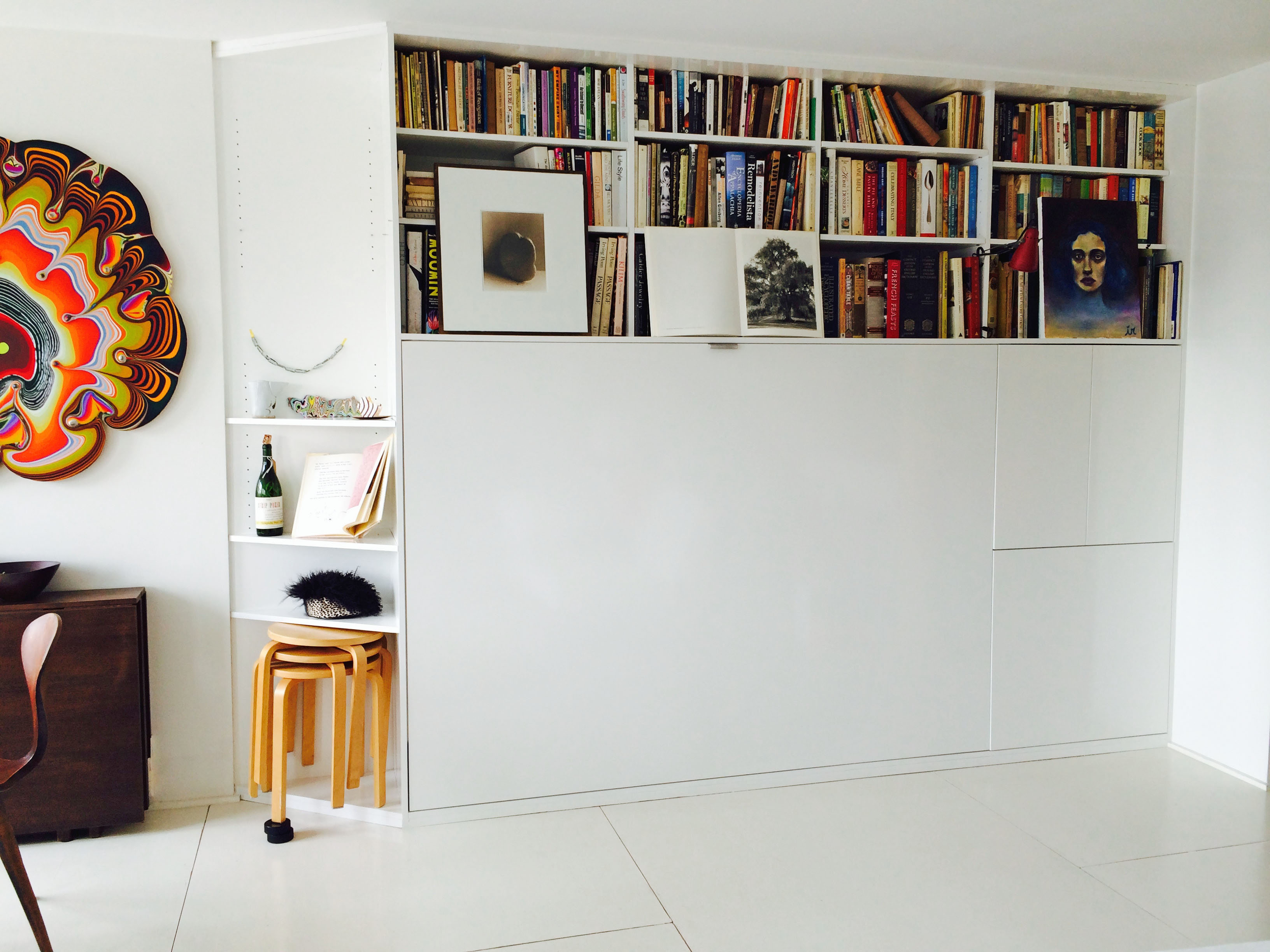 Transforming Wall Bed Bookshelf Storage, Murphy Bed Bookcase Kitchen
