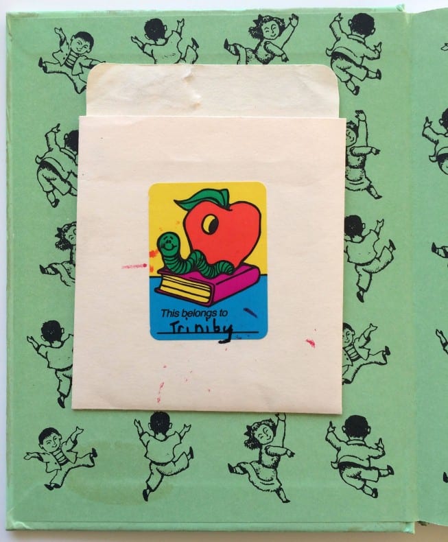 children's book pocket library envelope